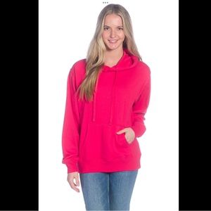 🎄 Cotton Blend French Terry Hoodie-Geranium